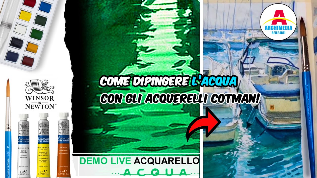 Tutorial | 🖌️ Come DIPINGERE l' ACQUA 🌊 utilizzando gli ACQUERELLI COTMAN di Winsor&Newton