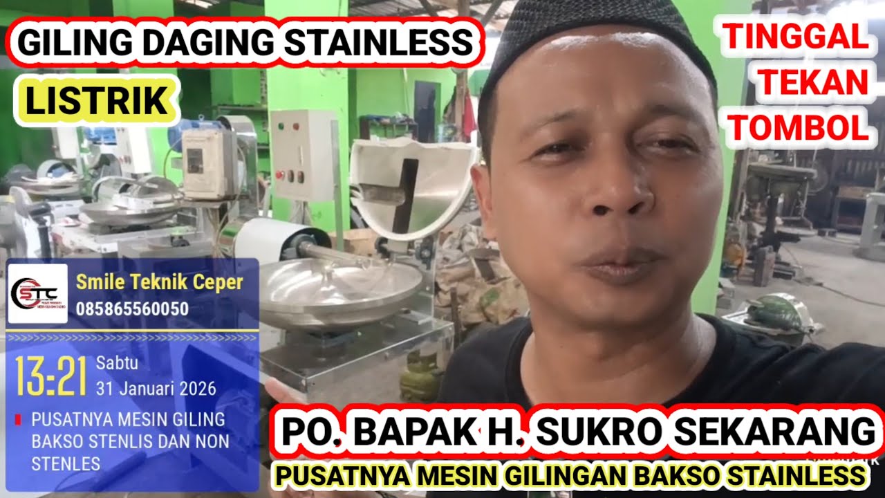 Mesin Gilingan Daging Bakso Stainles Penggerak Dinamo Listrik Untuk Buka Usaha | Mesin Bakso  