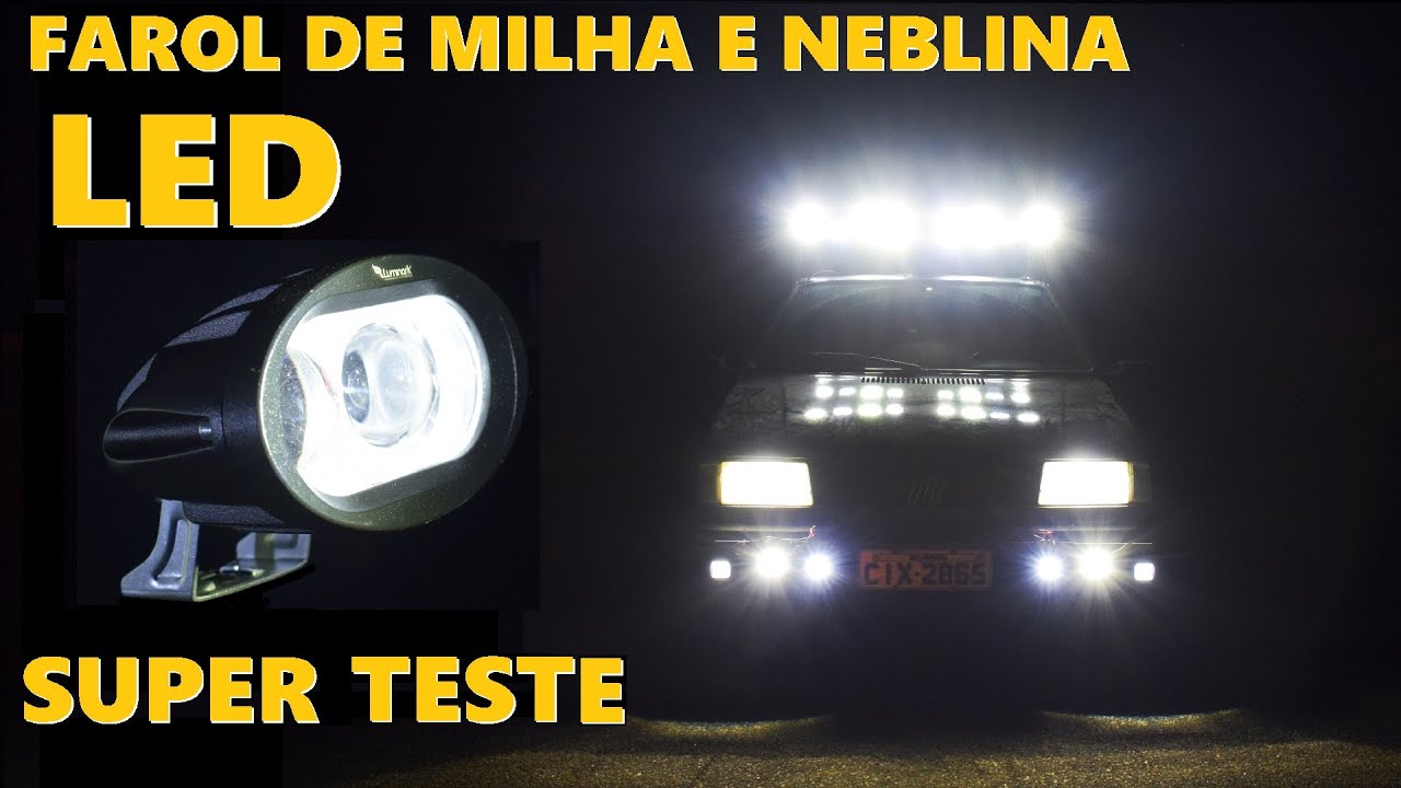 SUPER TESTE DE FAROL DE MILHA E NEBLINA LED