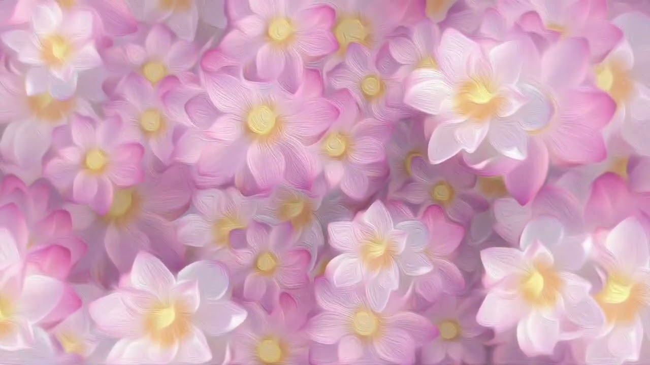 Beautiful Pink And White Flower Painting Background Video Clip | Various Background Clips