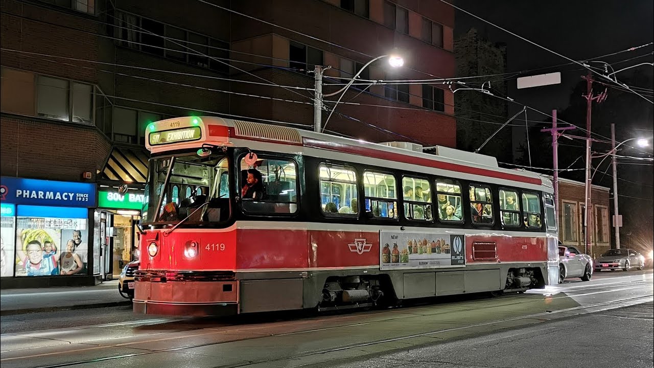 TORONTO BY NIGHT - CLRV STREETCARS LAST DAYS BATHURST STN