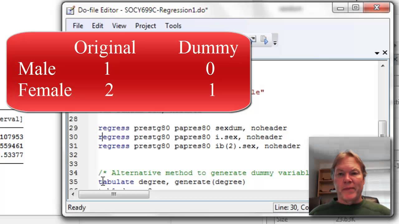 Basic Regression Commands in Stata