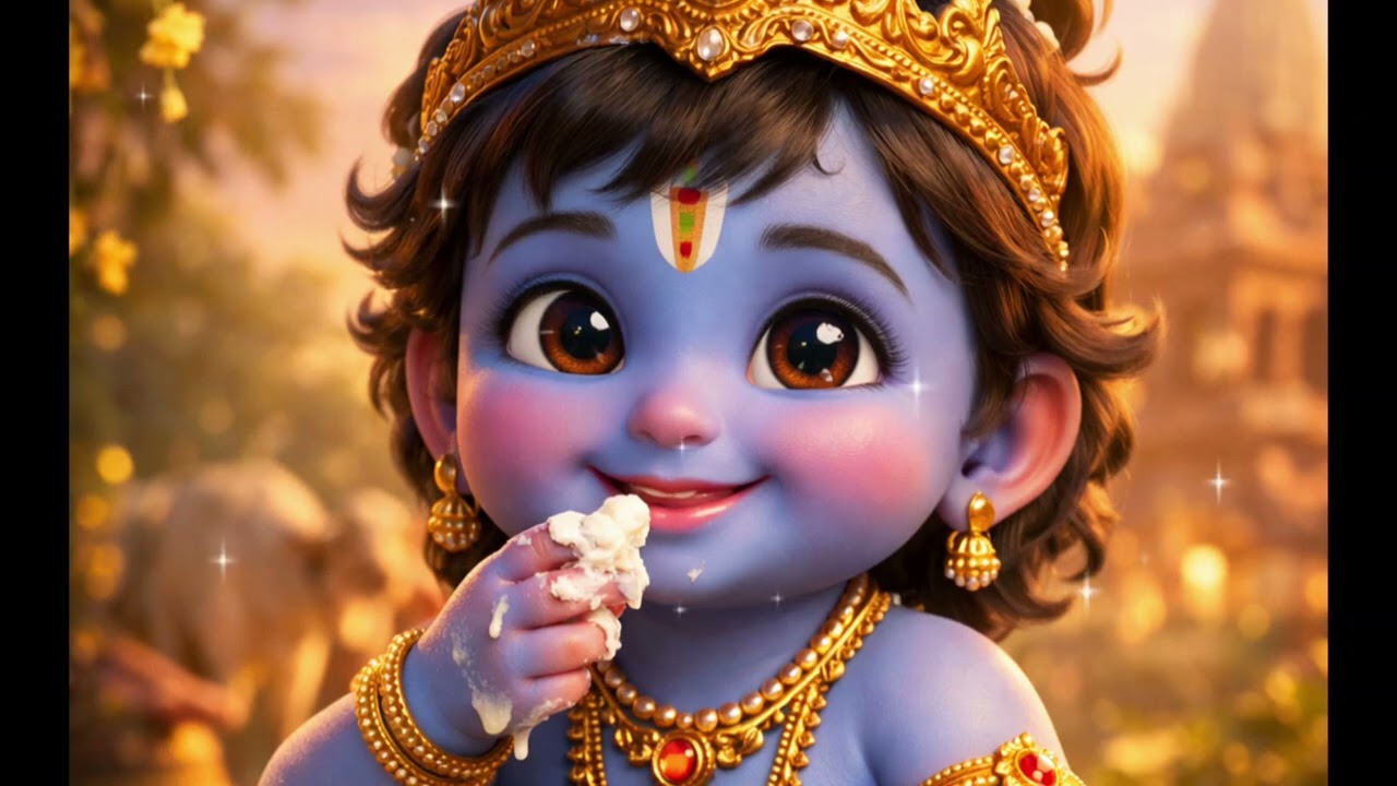 नटखट कान्हा आया रे 🦚 | Cute Baby Krishna Song | Bal Gopal Funny Leela | Krishna Bhajan #NatkhatKanha