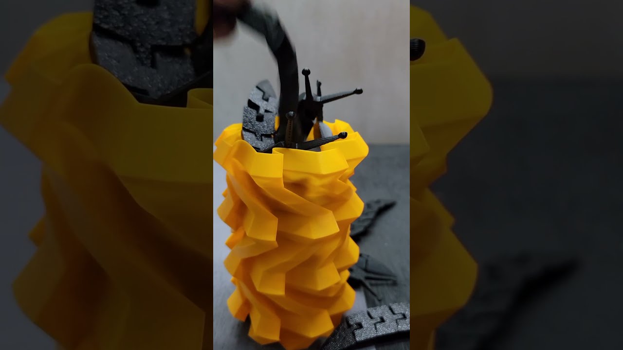 Articulated Slugs in Cool Orange Vase ASMR