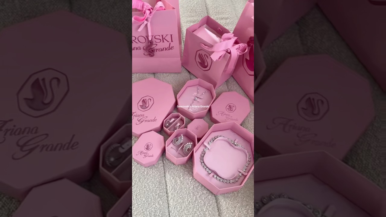 Swarovski x Ariana Grande collection 🩷✨ #jewelry #arianagrande #swarovski #unboxing