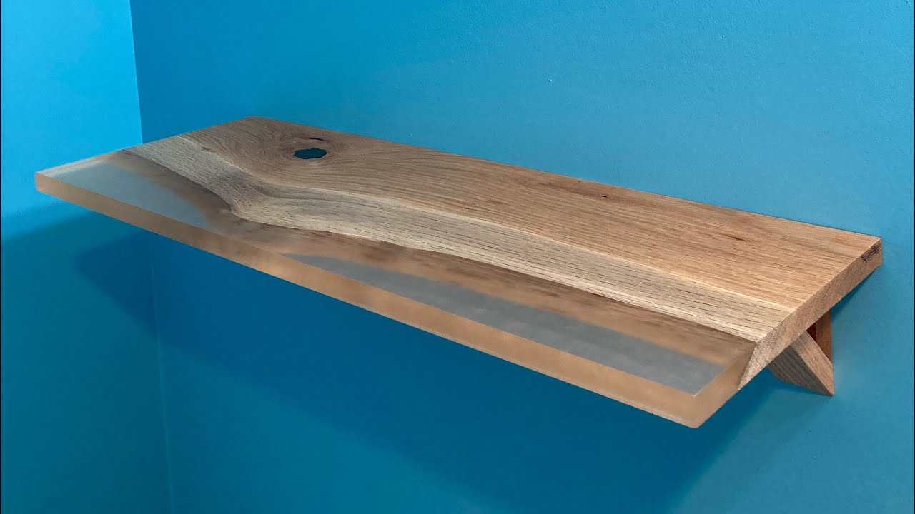 Live Edge Oak Epoxy Shelf
