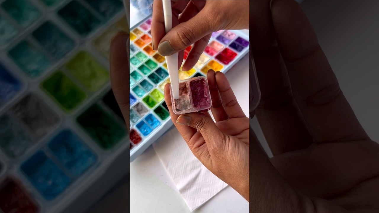 How to clean moldy gouache paints😫😣🤮 #gouache #shortsfeed #shorts #himigouache #jellygouache #art