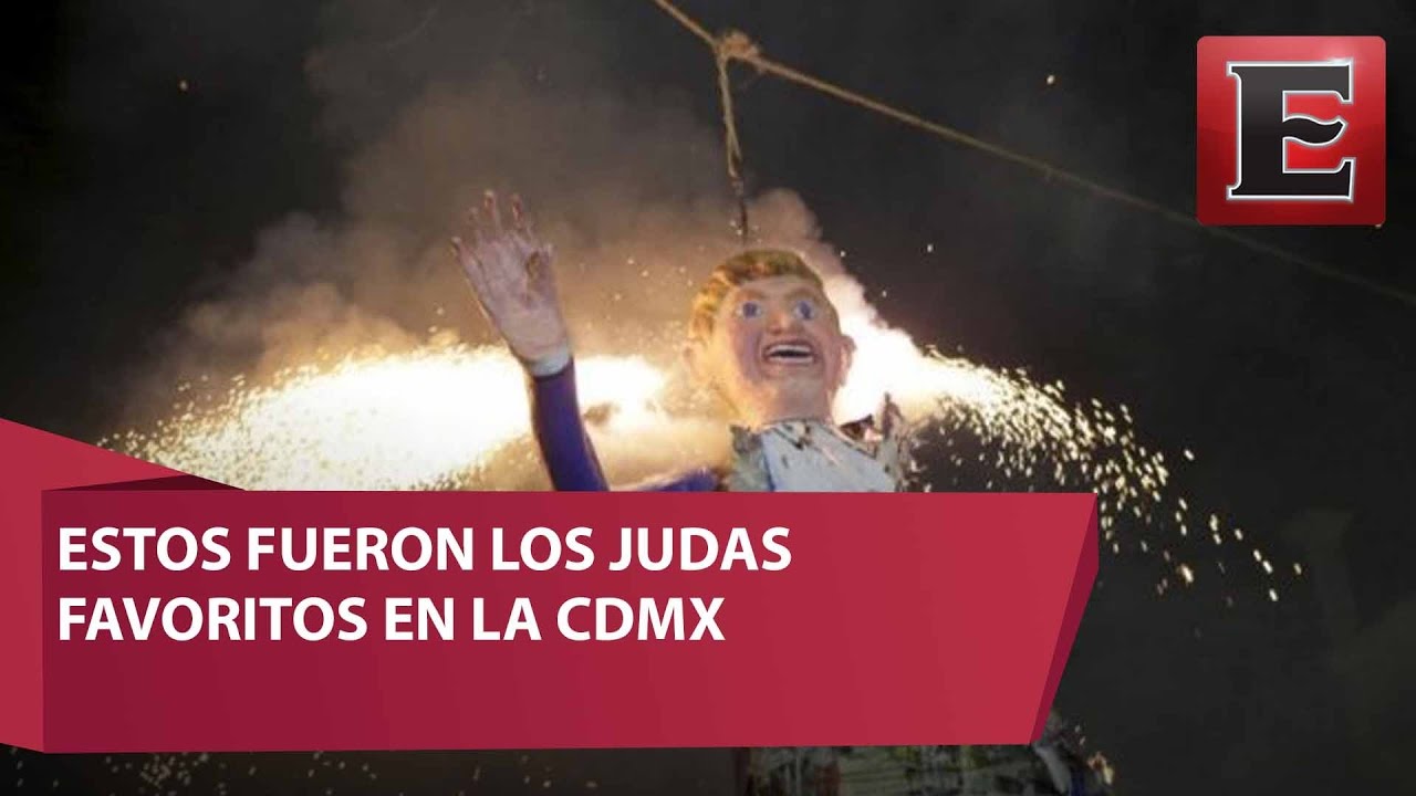Queman figura de Trump en la tradicional Quema de Judas en la CDMX