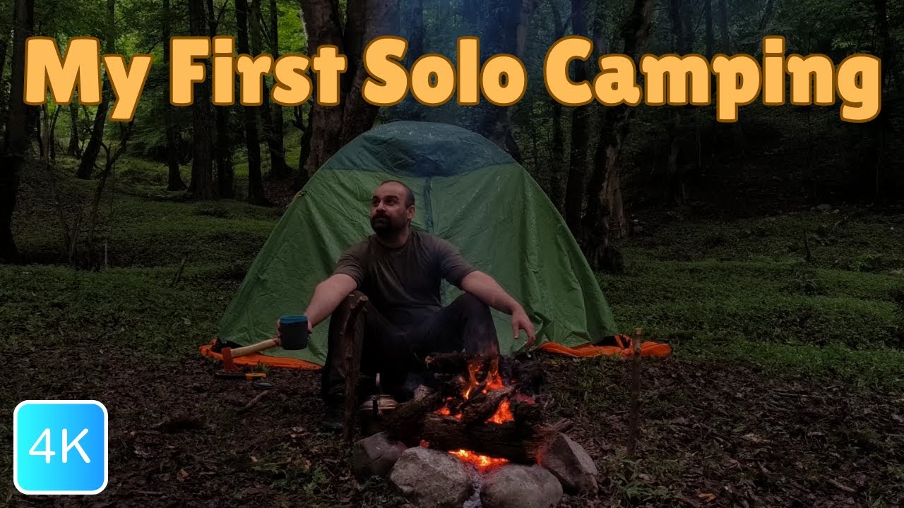 First Solo Camping Experience in the Rain 🌧️ + ASMR Relaxation