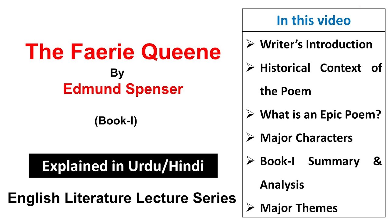 The Faerie Queene by Edmund Spenser explained in Urdu/Hindi| Faerie Queene summary| Book 1 explained