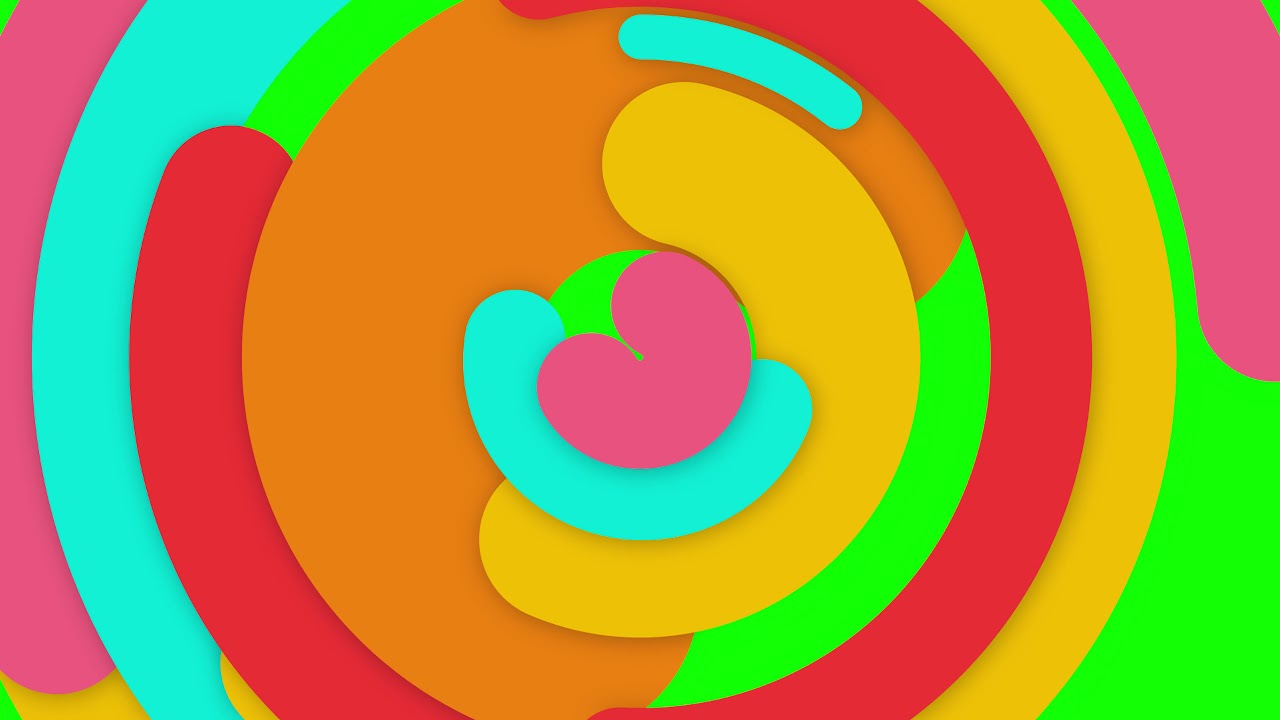 [4K] Colorful Animation Transition - Green Screen