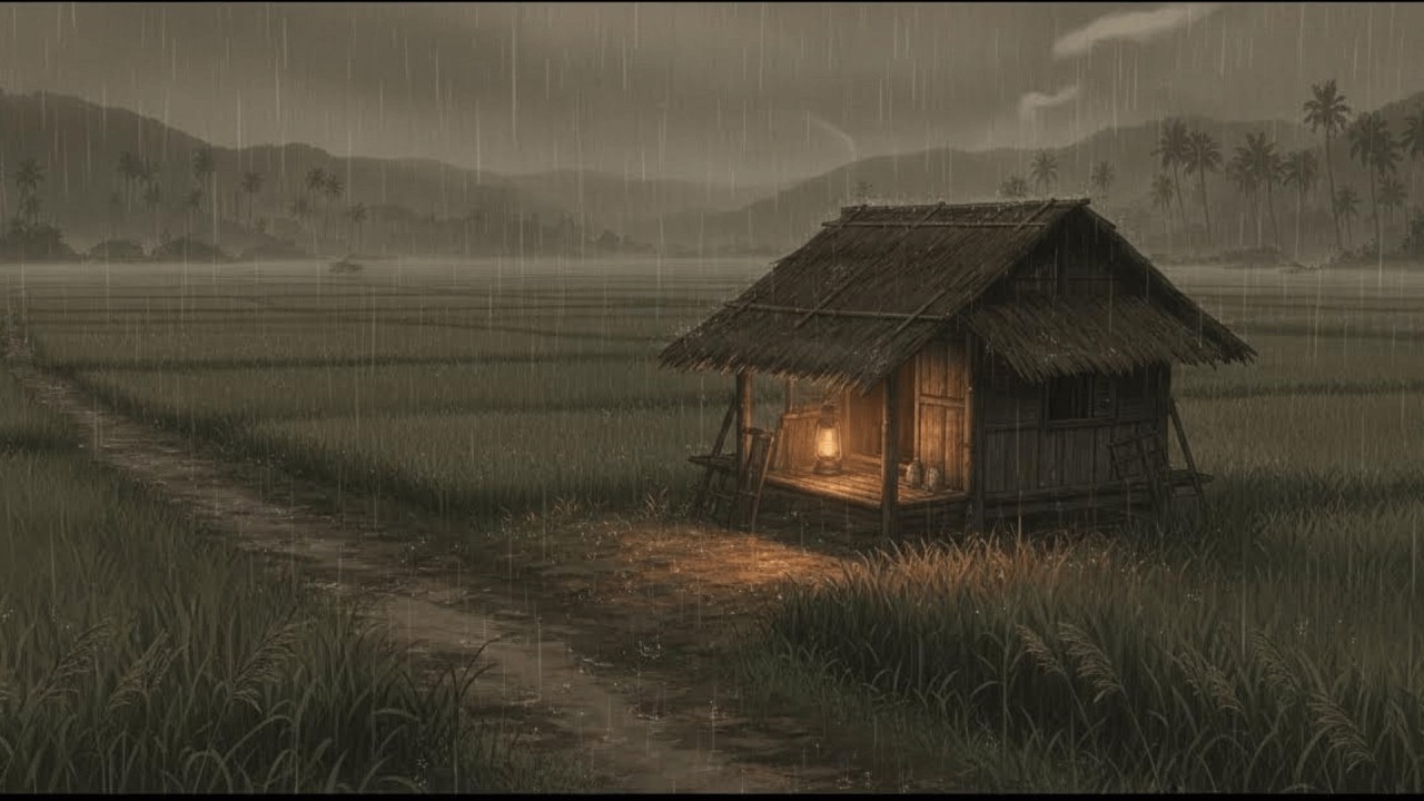 ⚡Strong Rain Thunderstorm Sounds for Sleeping | Heavy Rain & Intense Thunder With Artsy Illustration