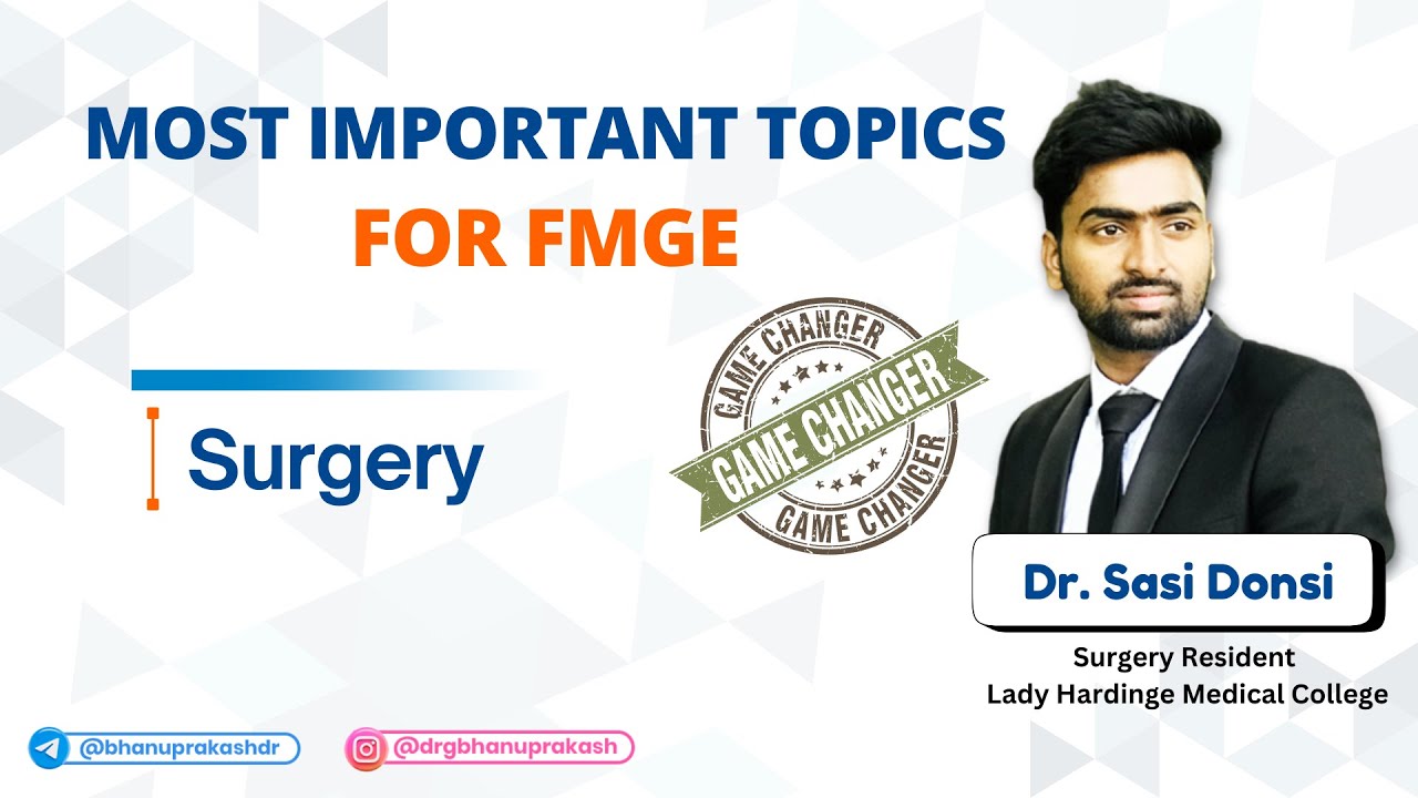 Most Important Topics asked in FMGE : Surgery (Edited Version) #gamechangerseries