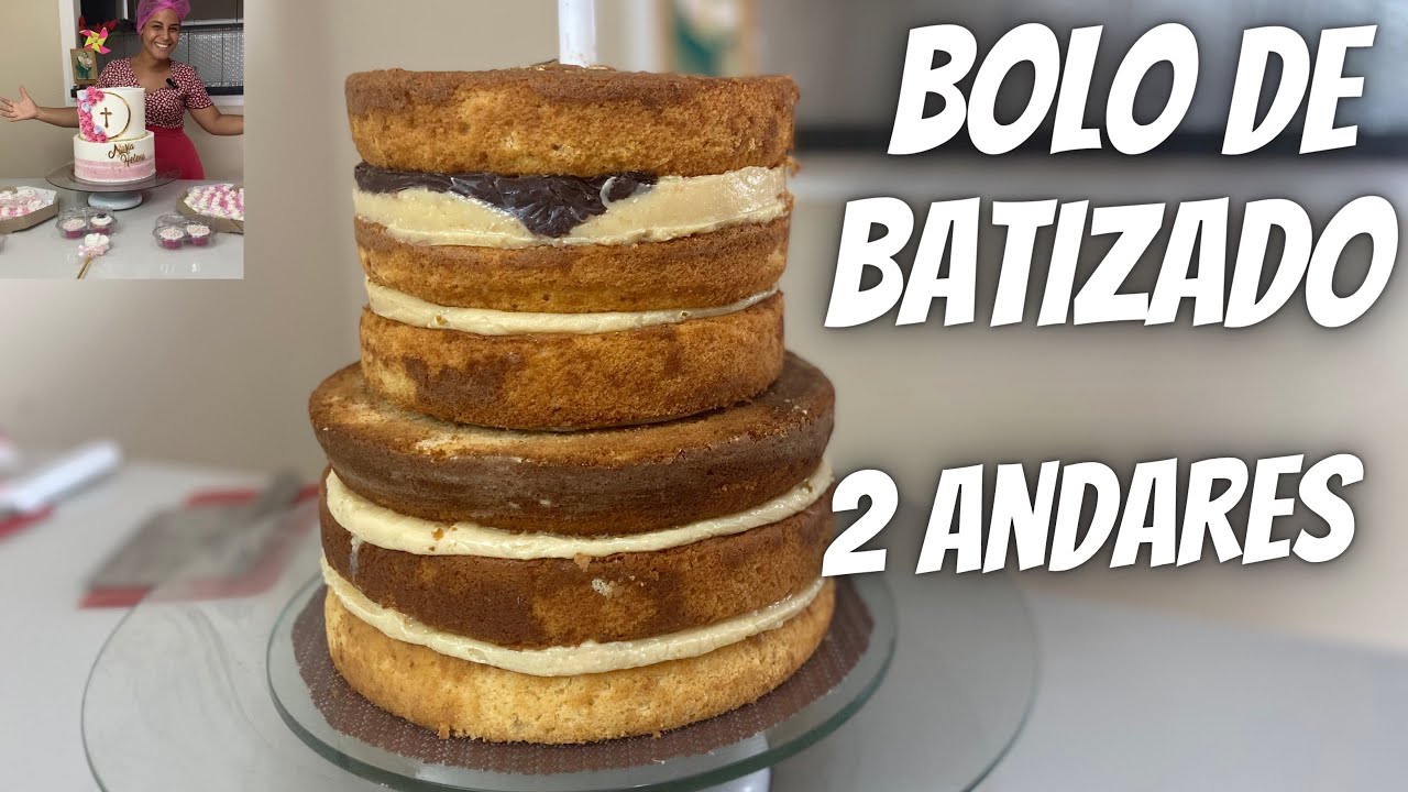 BOLO DE BATIZADO DE 2 ANDARES / BOLO PARA 70 PESSOAS + kit completo #confeitaria