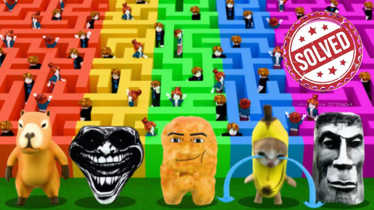 Roblox - 100 Player Meme Maze Solved!! ✅🦄