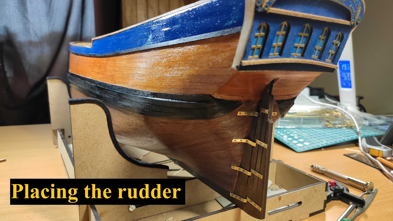 Endeavour : 1/54 Scale Model : Step By Step Video Build : Placing The Rudder : Part 16
