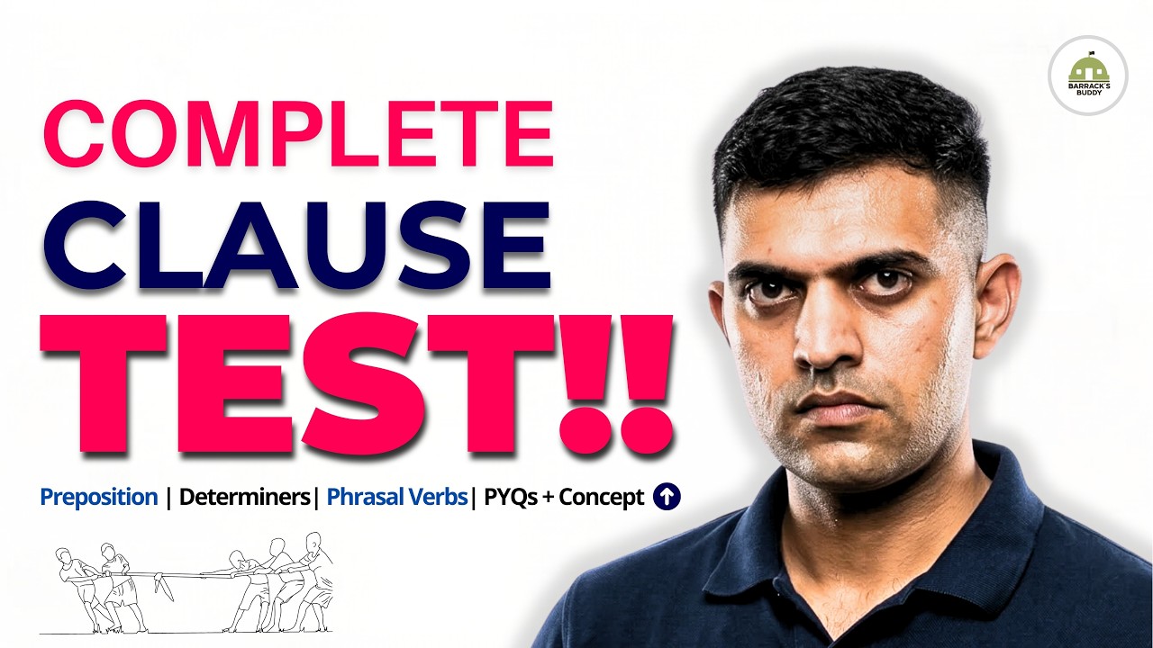 Clause Test for CDS 1 2026 || SCORE 80 MARKS LIKE ME!!