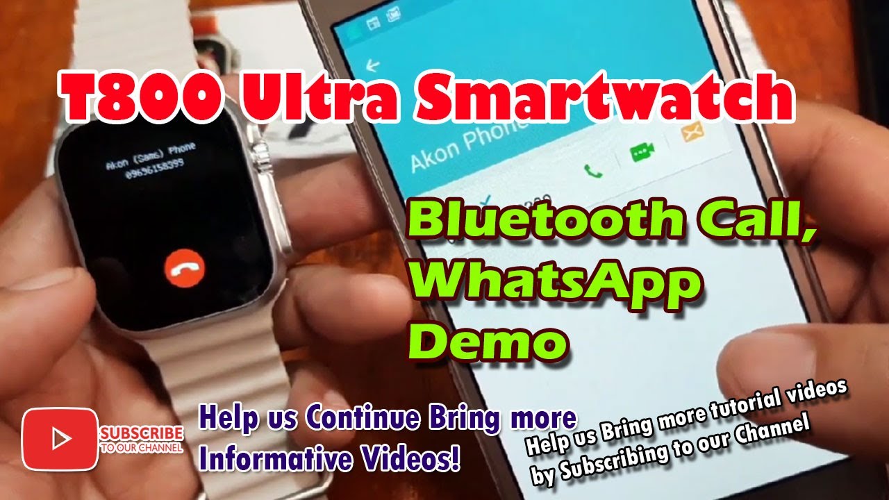 T800 Ultra Smartwatch - Bluetooth Call, WhatsApp Demo