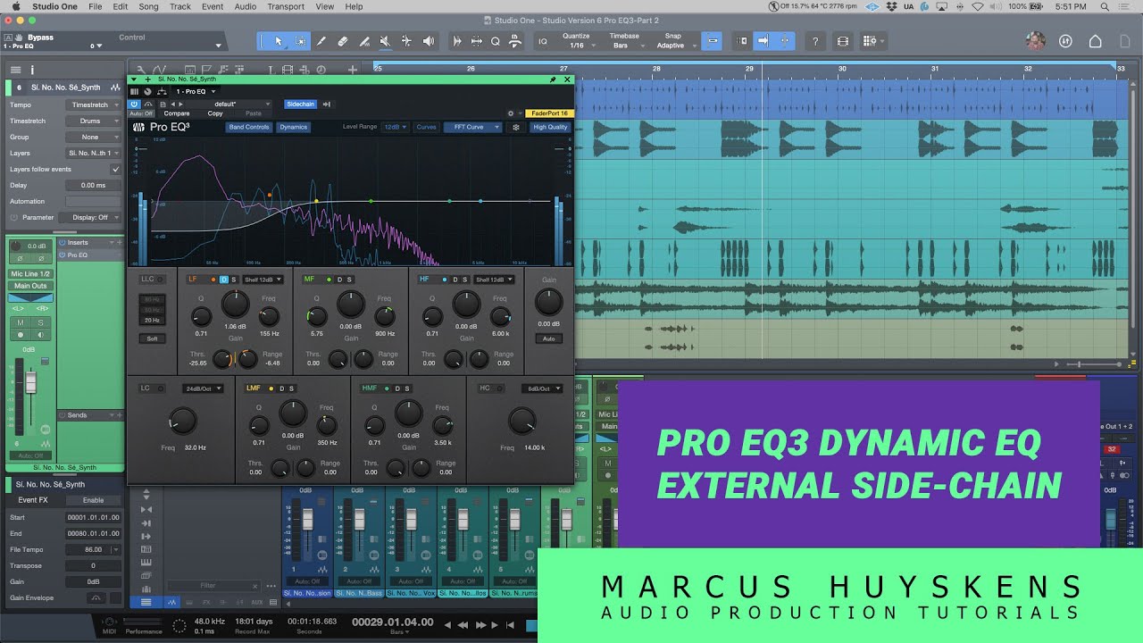 Working with Pro EQ3 in PreSonus Studio One 6 - Part 2
