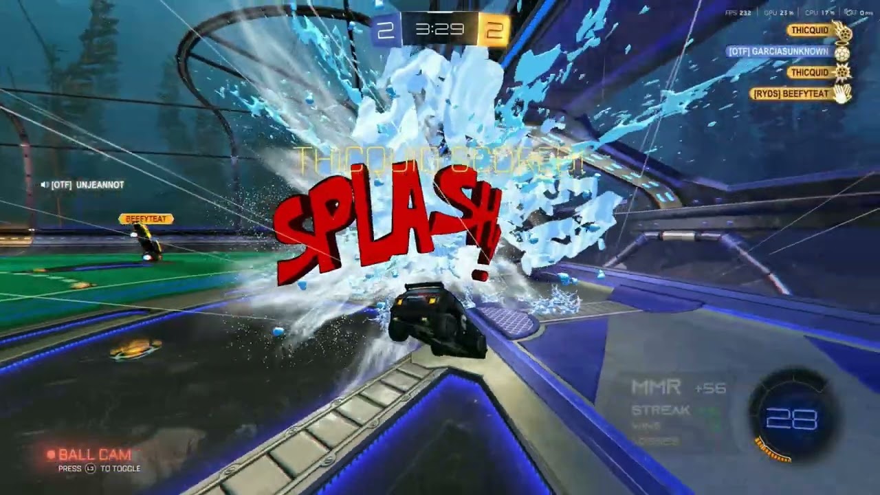 Rocket League 2v2 competitive mode gameplay...