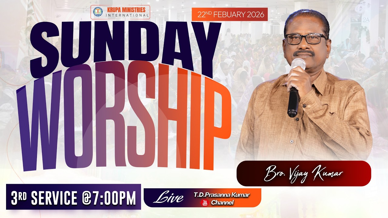 🔴 Sunday Third Service II Bro. Vijay Kumar II Krupa Church II #tdprasannakumar #tdpklive