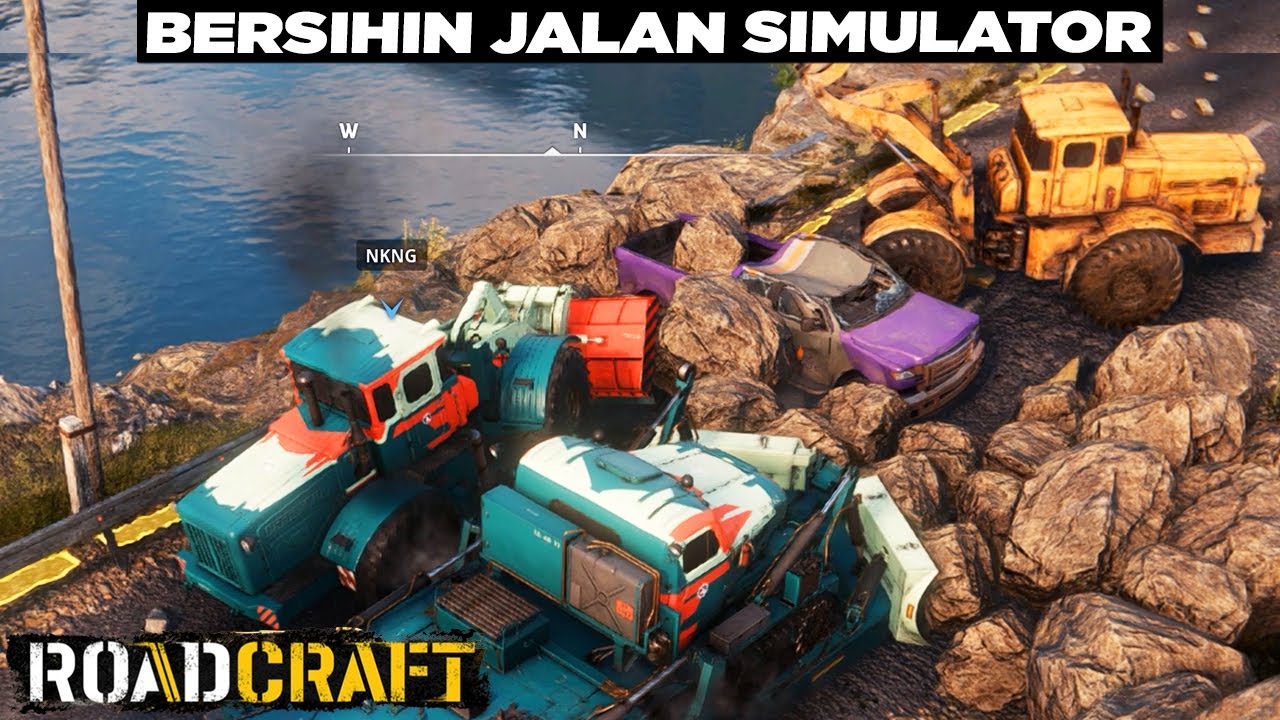 Video Untuk Orang Gabut!! Kami Geser Batu Besar di Tengah Jalan 😅😅 RoadCraft Indonesia