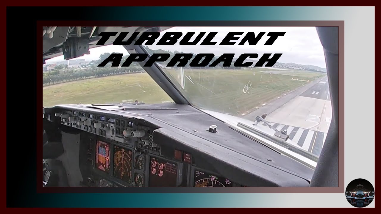Boeing 737 - Turbulent Approach over the mountains in Santander