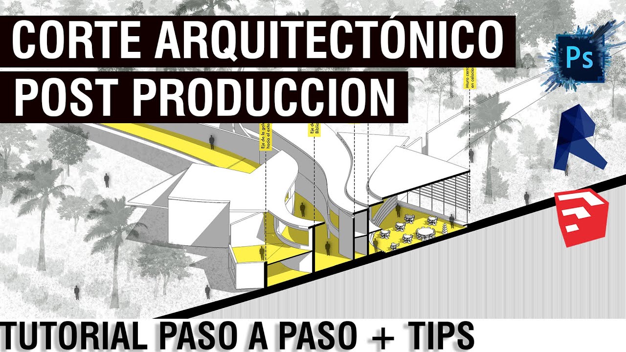 ✍ Como hacer un CORTE DIAGRAMÁTICO 💥 PHOTOSHOP PARA ARQUITECTOS