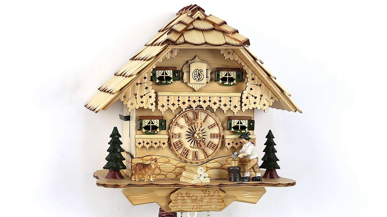 Kuckucksuhr Schwarzwaldhaus Holzhacker | Cuckoo Clock Black Forest House Woodchopper | #29432