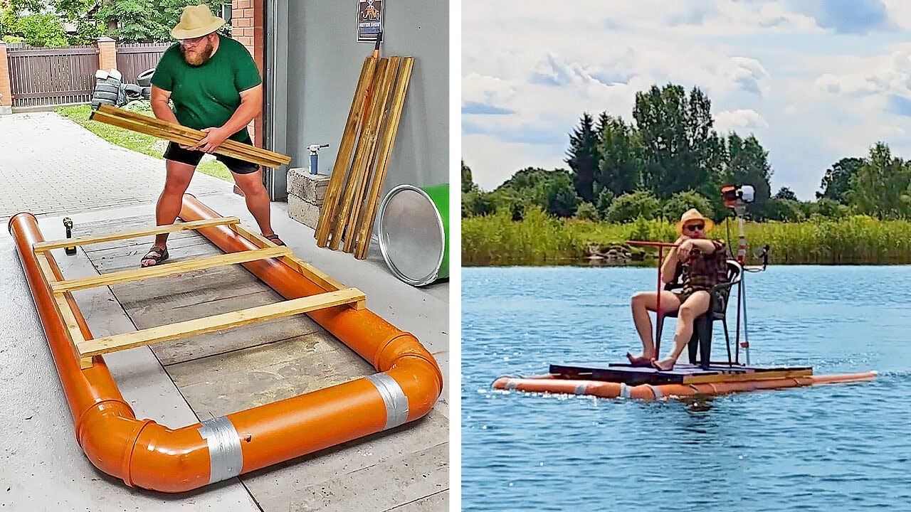 He Crafted a Boat Out of Plastic Tubes & Bottles 🚤♻️
