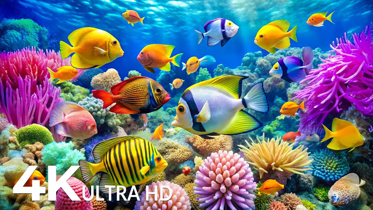 4K Amazing Aquarium for Relaxation 🐠 Relaxing Oceanscapes - Sleep Meditation 4K UHD Screensaver #3