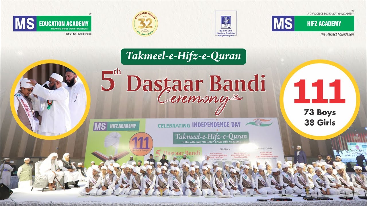Takmeel-e-Hifz-e-Quran: MS Hifz Academy Students Embrace Independence Day with Dastaarbandi Ceremony