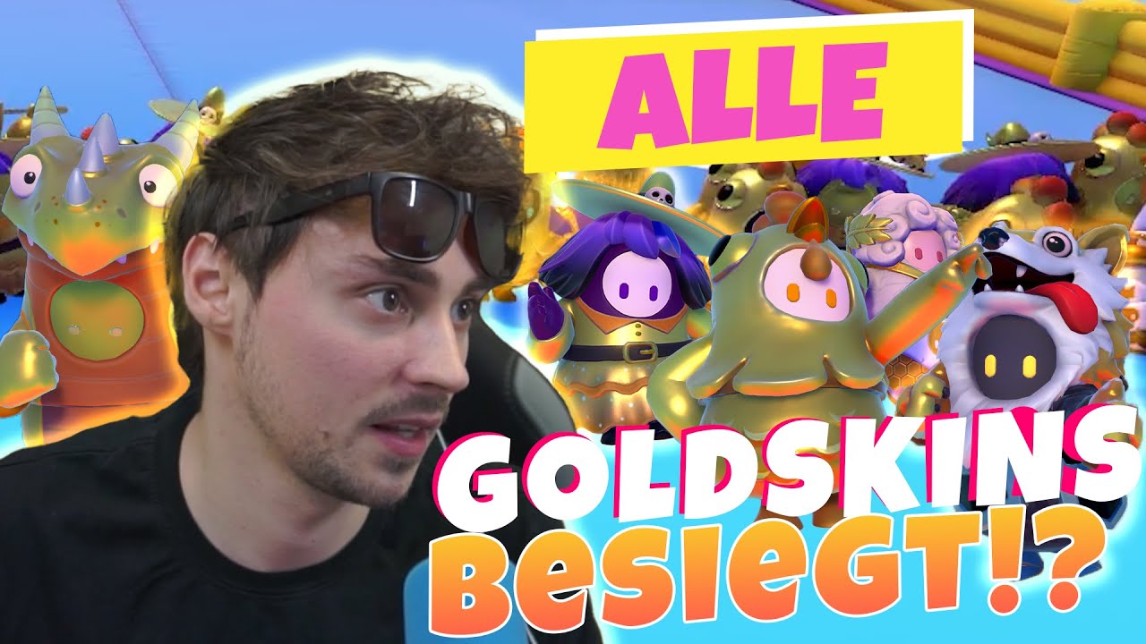 BESIEGE ICH ALLE GOLD (RANG) SKINS IN FALL GUYS!? XXL CHALLENGE