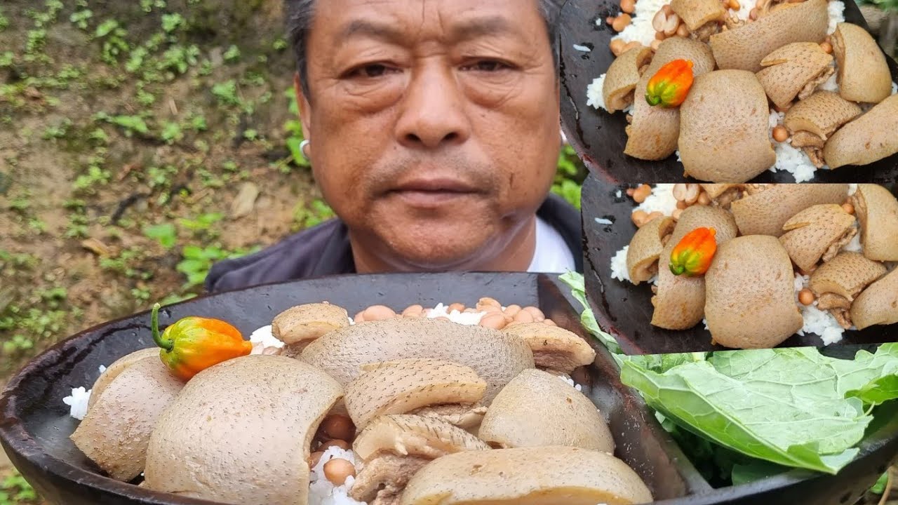 Perfectly eating pork skin and kidney beans |@khipsvlog3739....