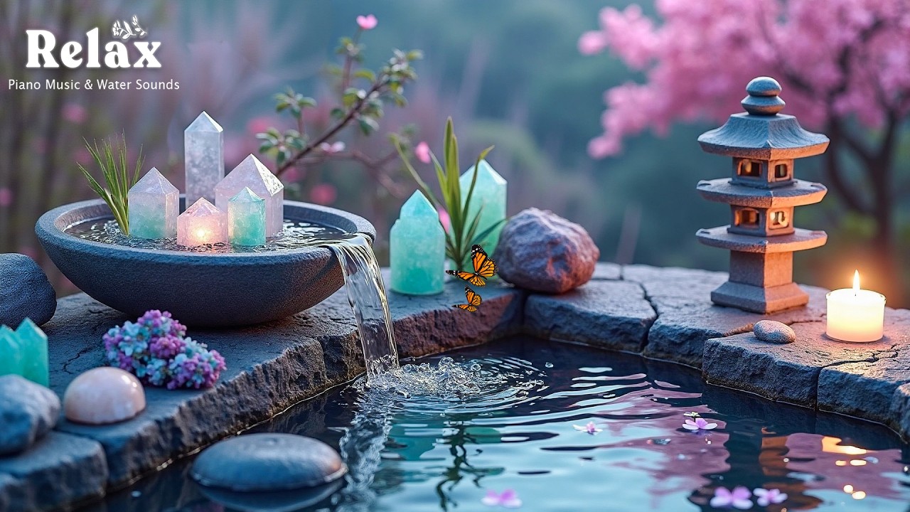 Успокаивающая фортепианная музыка и тихие звуки воды 🌿 Облегчение бессонницы, тревоги и депрессии