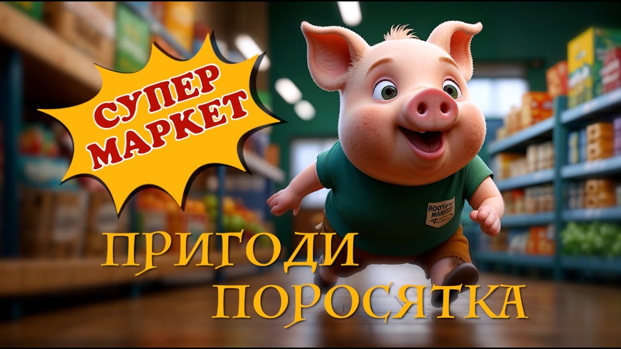 ПРИГОДИ ПОРОСЯТКА У СУПЕРМАРКЕТІ / не будь, як поросятко / мультик для дітей українською мовою