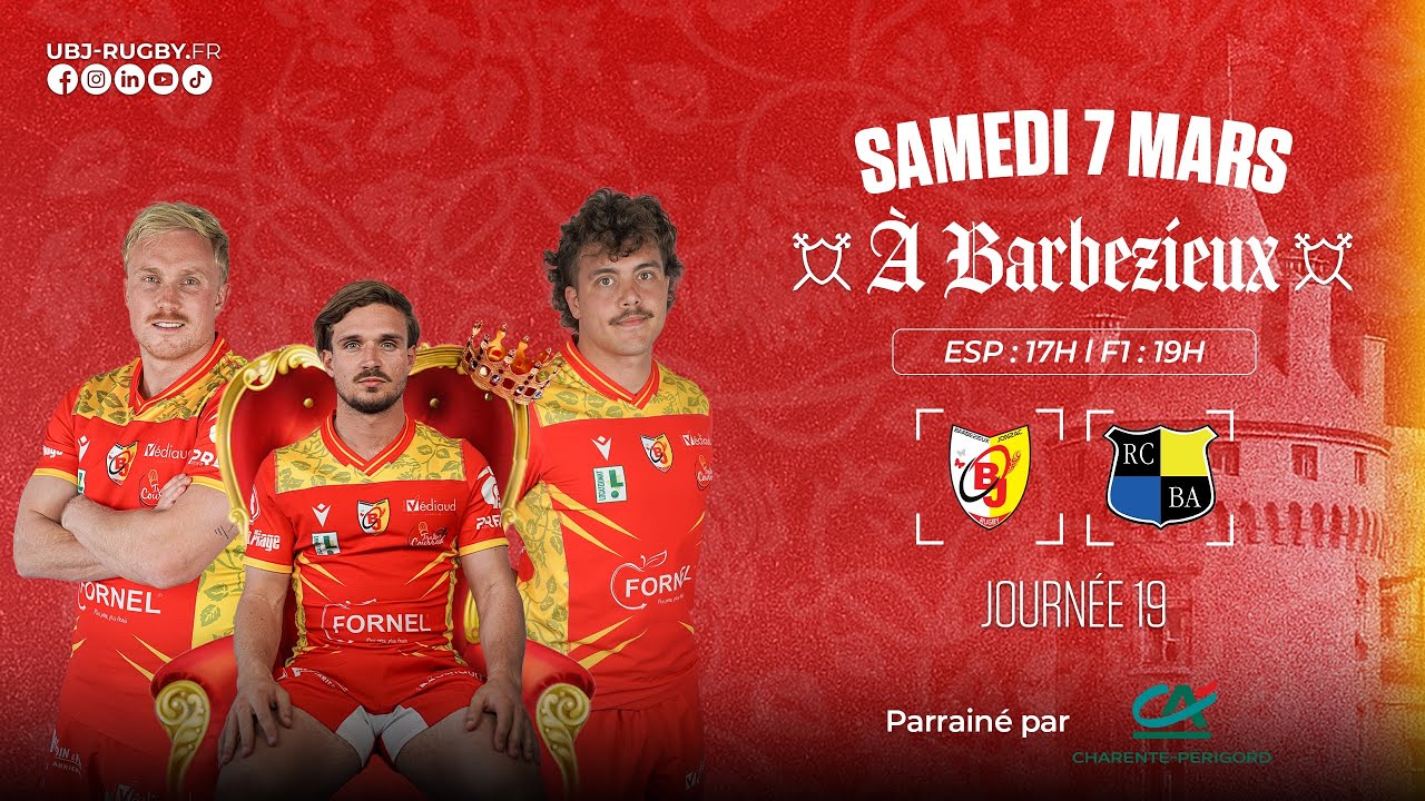 UBJ - RCBA Match de rugby Saison 2025-26 F1