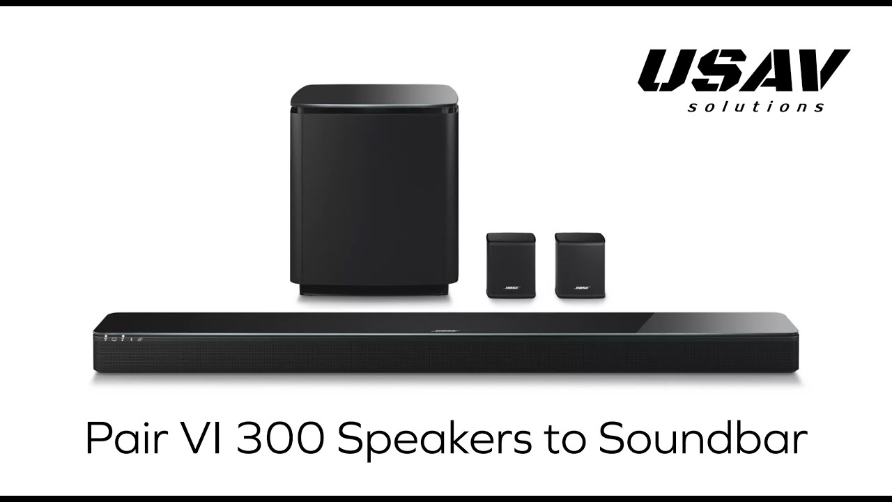 Беспроводные динамики объемного звучания BOSE VIRTUALLY INVISIBLE 300 — как подключиться к звуков...