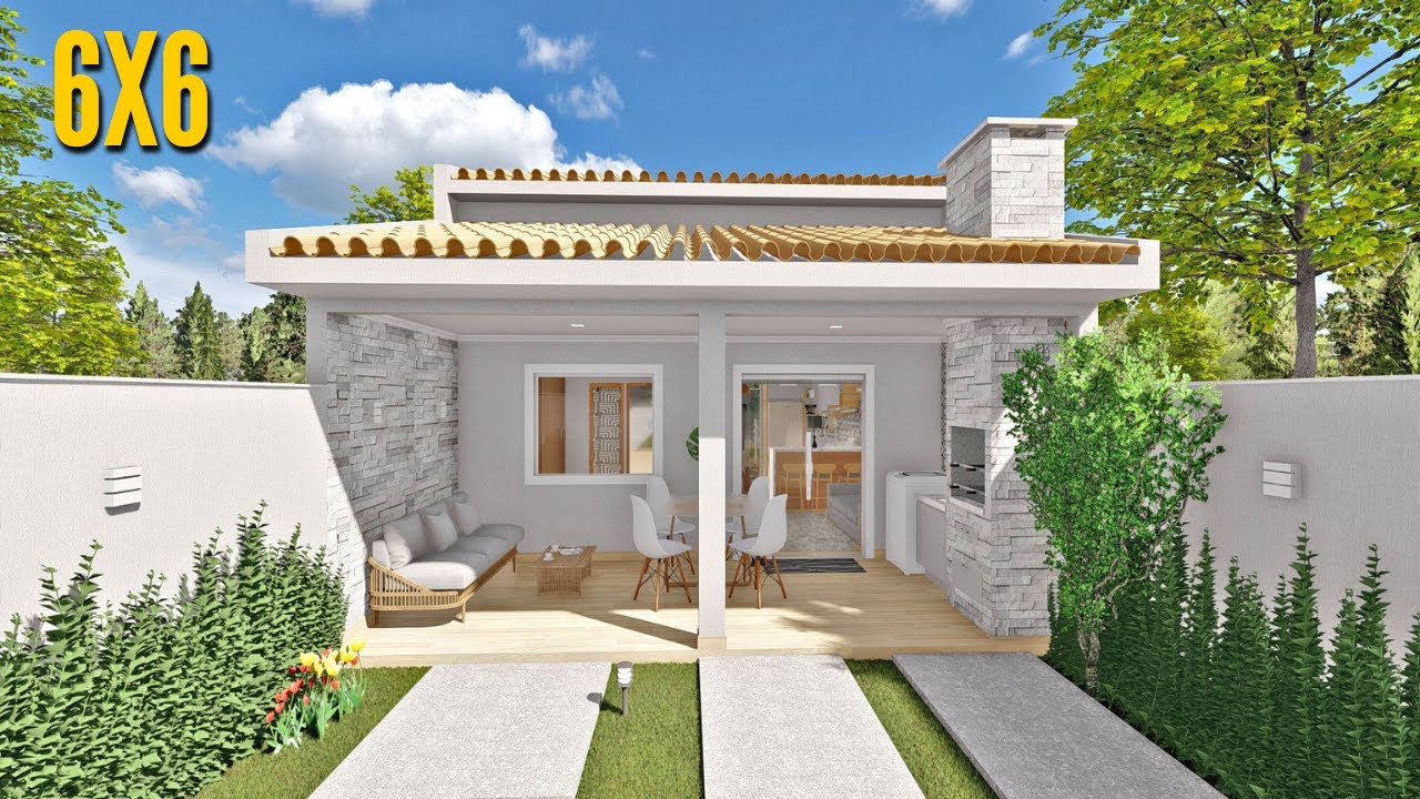CASA ESTILO EDICULA PEQUENA SIMPLES  36M²│6X6 │1 QUARTO │ BAIXO CUSTO $