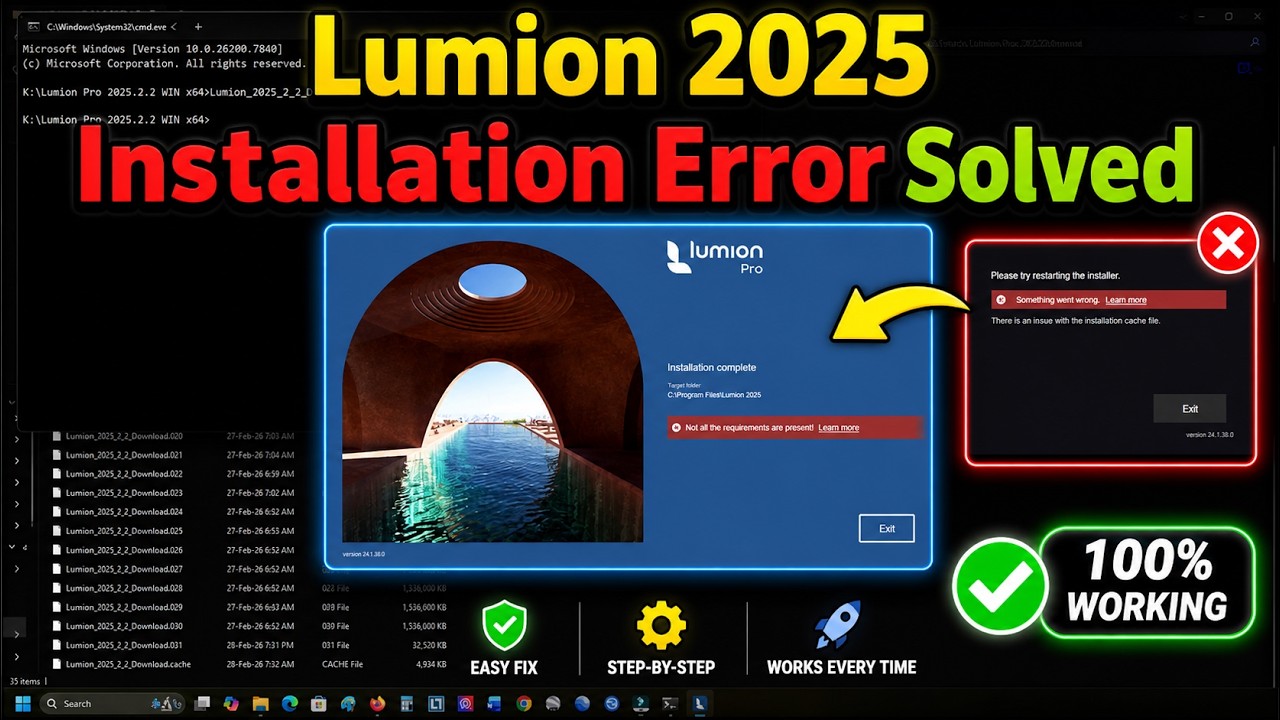 Lumion 2025 Installation Error Fixed! ✅ | Not all the requirements are present error