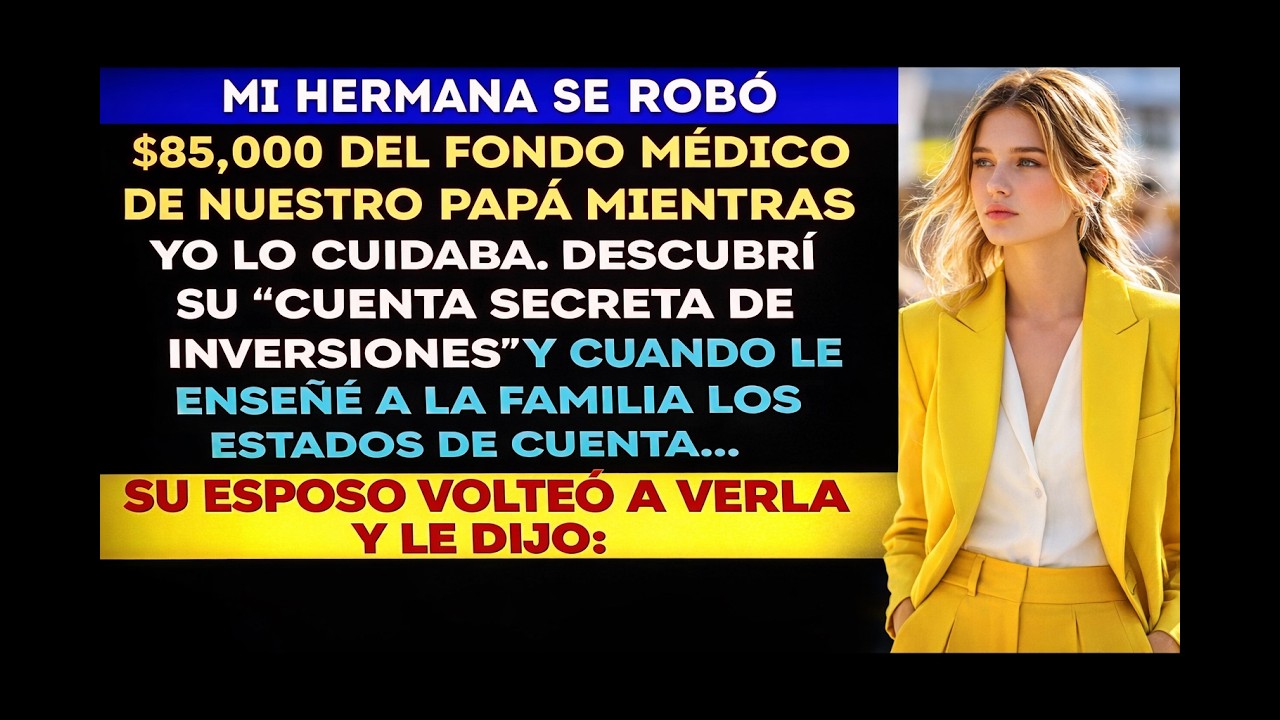 Mi hermana se robó 85 mil dólares del fondo médico de mi papá… y luego descubrí su cuenta secreta