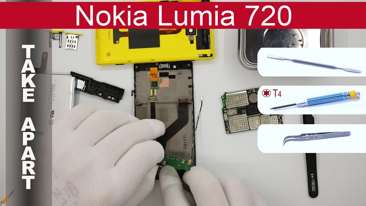 Как разобрать 📱 Nokia Lumia 720 (RM-885) Разборка и ремонт