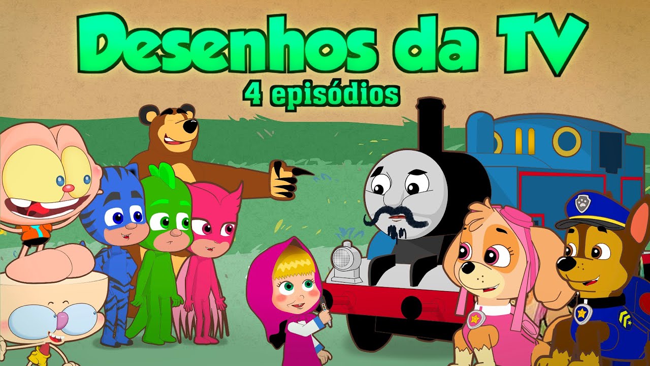 Mongo e Drongo e Desenhos da TV: Thomas o trem, PJ Masks, Patrulha Canina, Masha e o Urso