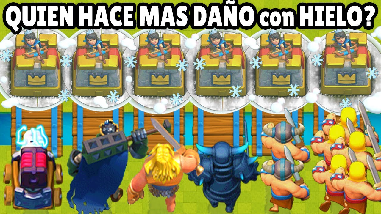 CUAL CARTA LOGRA HACER MAS DAÑO usando HIELO | OLIMPIADAS de CLASH ROYALE
