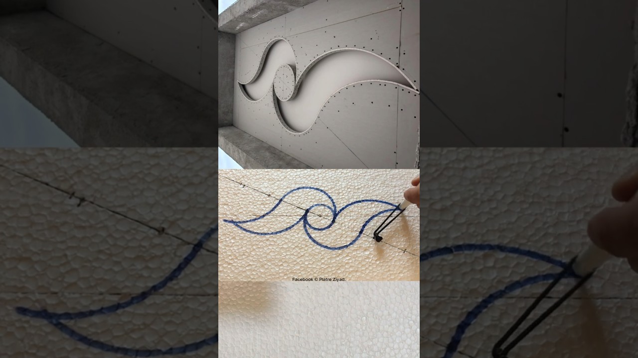 How to Draw a Gypsum Ceiling Decoration #Ceiling  #GypsumWork #InteriorDesign #DrawingTutorial