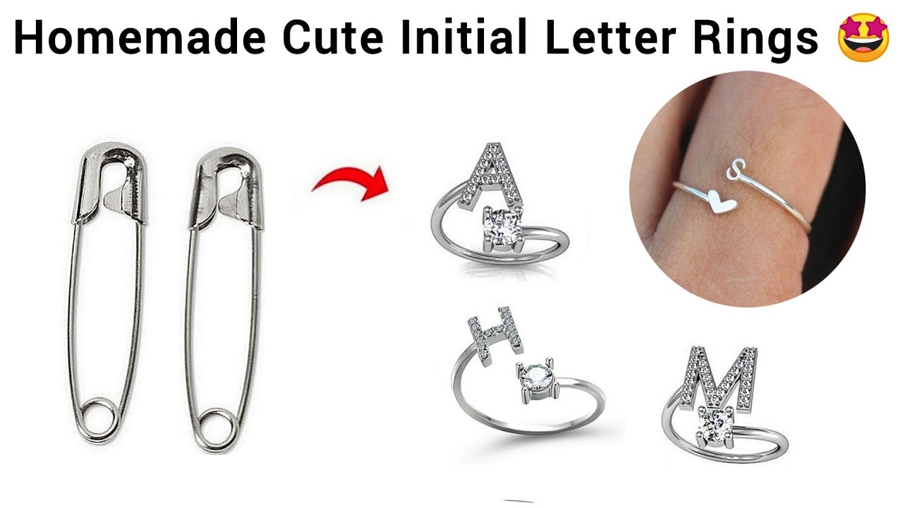 How to make Initial Letter rings😘/how to make ring at home/diy homemade love ring/easy ring making 