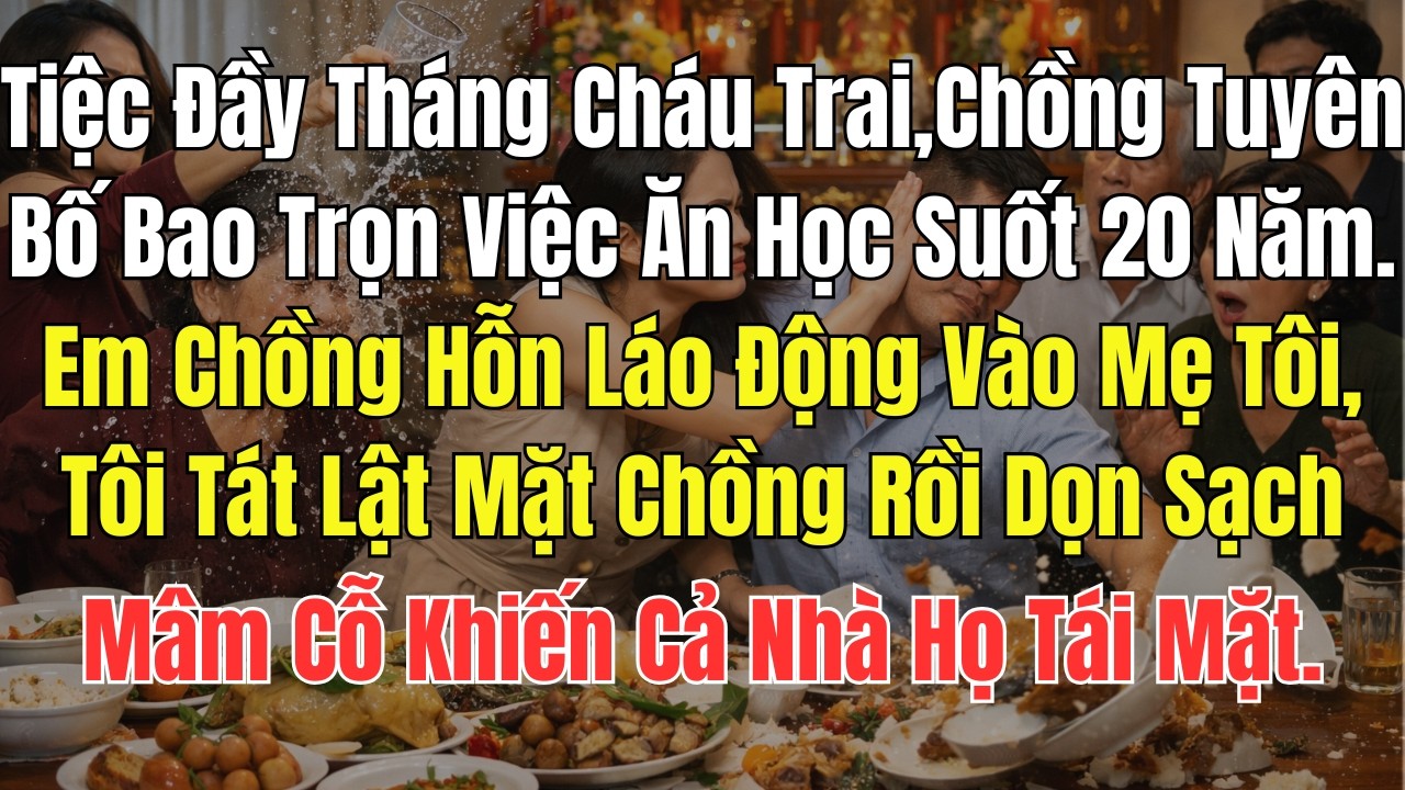 Tiệc Đầy Tháng Cháu Trai, Chồng Tuyên Bố Bao Trọn Việc Ăn Học Suốt 20 Năm. Em Chồng Hỗn Láo Động...