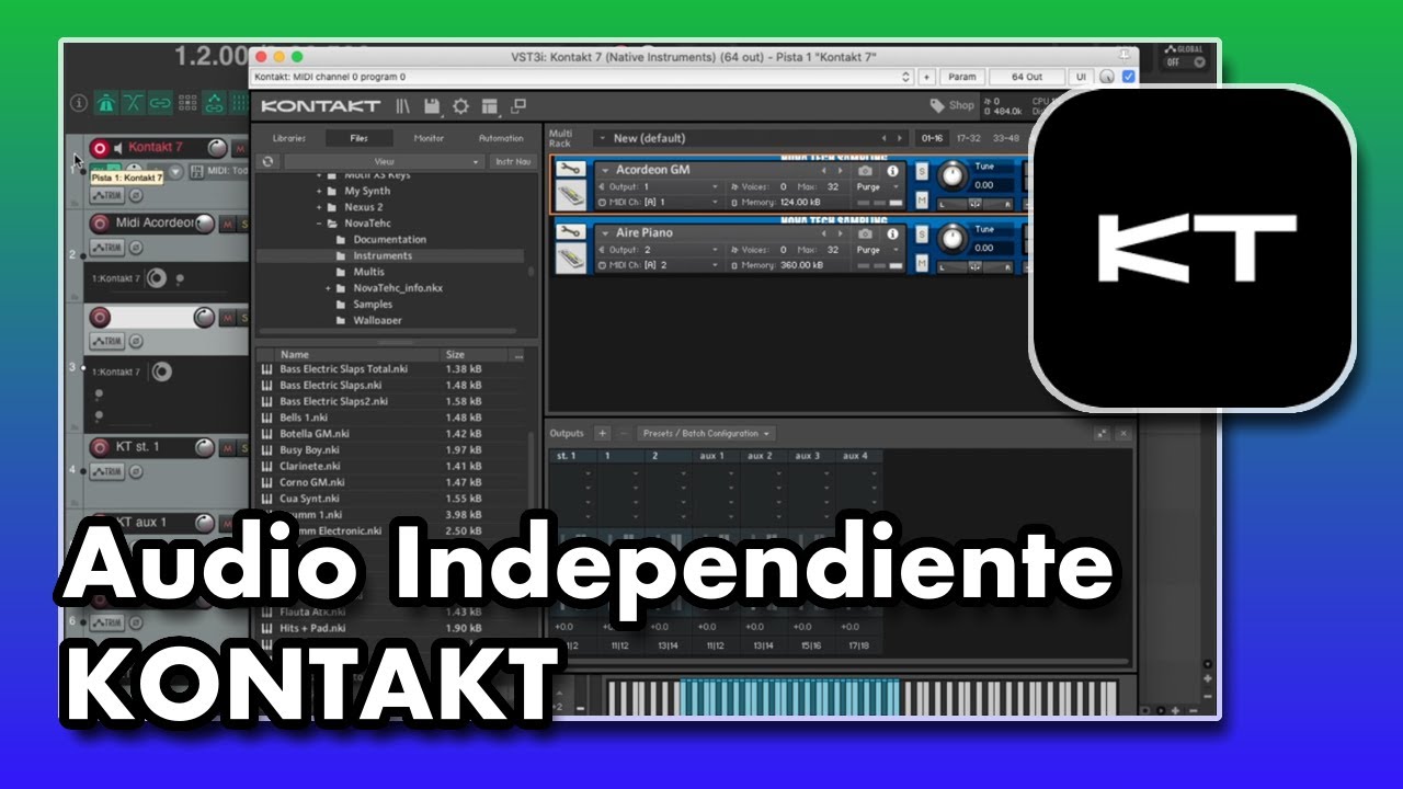 Salidas de AUDIO Multiples de Kontakt en REAPER