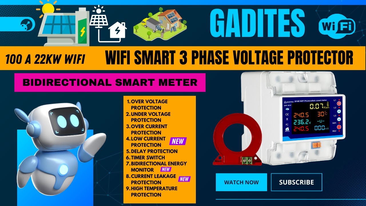 WiFi 3-Phase Voltage Protector 100 Amps | Smart Home Automation & Electrical Safety.