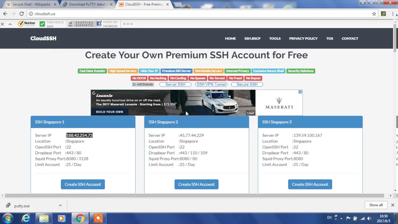ssh server/client setup on windows